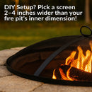 Sunnydaze Outdoor Heavy-Duty Steel Round Fire Pit Spark Screen