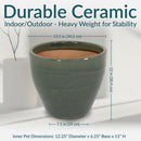 Sunnydaze Resort Glazed Ceramic Planter