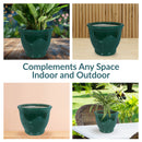 Sunnydaze Round Glazed Ceramic Planter with Drainage