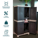 Sunnydaze Plastic Lockable Storage Cabinet with 3 Adjustable Shelves