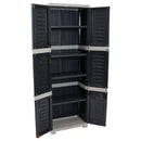 Sunnydaze 4-Shelf Plastic Lockable Storage Cabinet - 72"