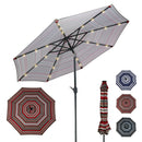 Sunnydaze Solar LED Lighted 9-Foot Aluminum Umbrella with Tilt & Crank