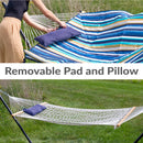 Sunnydaze Rope Hammock with 12' Steel Stand, Pad, and Pillow