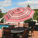 Sunnydaze 9' Solar LED Outdoor Patio Umbrella with Tilt and Crank