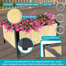 Sunnydaze Steel-Framed Acacia Wood Raised Garden Bed - 15.5" H