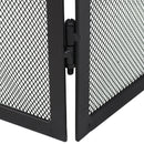 Hinge connecting panels of steel fireplace screen
