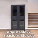 Sunnydaze Plastic Lockable Storage Cabinet with 3 Adjustable Shelves