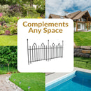 Sunnydaze 2-Piece Gothic Iron Decorative Garden Border Fence - Black