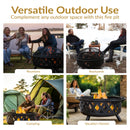 Sunnydaze Crossweave Wood-Burning Fire Pit with Spark Screen and Poker