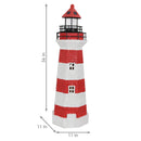 Sunnydaze Solar Striped LED Lighthouse Outdoor Decor - 36"