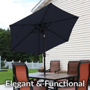 Sunnydaze Aluminum Outdoor Patio Umbrella with Tilt and Crank