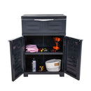 Sunnydaze Plastic Garage Storage Cabinet with Adjustable Shelf - 34.5"