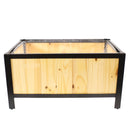 Sunnydaze Steel-Framed Acacia Wood Raised Garden Bed - 15.5" H