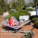 Sunnydaze 2-Person Quilted Fabric Double Hammock with Pillow