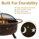 Sunnydaze 42" Large Cosmic Fire Pit with Moon and Stars Design