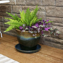 Sunnydaze Set of 2 Glazed Ceramic Planter Saucers