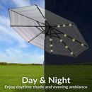 Sunnydaze 9' Solar LED Outdoor Patio Umbrella with Tilt and Crank