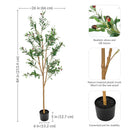 Sunnydaze Realistic Faux Olive Tree with Planter Pot