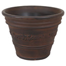 Sunnydaze Laurel Indoor and Outdoor Resin Planter, Rust Finish, 13-Inch Diameter