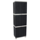 Sunnydaze 4-Shelf Plastic Lockable Storage Cabinet - 72"