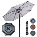 Sunnydaze Striped 9-Foot Aluminum Patio Umbrella with Push Button Tilt & Crank