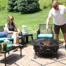 Sunnydaze 40" Large Steel Fire Pit with Spark Screen