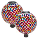 Sunnydaze Glass Mosaic Solar Garden Gazing Globe - 10"