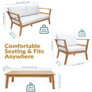 Sunnydaze Bodie 4-Piece Patio Furniture Set - Outdoor Patio Conversation Set