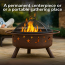 Sunnydaze 30" Cosmic Cooking Fire Pit with Grill Grate & Spark Screen