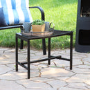 Sunnydaze Curved Outdoor Bench - Mesh Metal Patio Bench