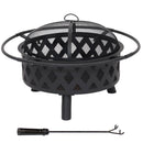 Sunnydaze Crossweave Wood-Burning Fire Pit with Spark Screen and Poker