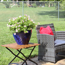 Sunnydaze Round Glazed Ceramic Planter with Drainage