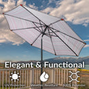 Sunnydaze Aluminum Outdoor Patio Umbrella with Tilt and Crank