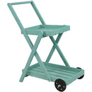 Sunnydaze 2-Tiered Flower Garden Cart - 34” H - Robin Egg Blue