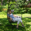 Delaney Outdoor Hanging Egg Chair with Stand and Seat Cushions