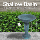 Sunnydaze Grecian Garden Reinforced Concrete Bird Bath - 20.25" H