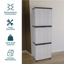 Sunnydaze 4-Shelf Plastic Lockable Storage Cabinet - 72"
