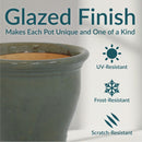 Sunnydaze Studio Glazed Ceramic Planter with Drainage Holes - Set of 2