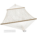 Sunnydaze Double Wide 2 Person Cotton Spreader Bar Rope Hammock, 2 Person, 450 Pound Capacity