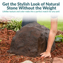 Sunnydaze Low-Profile Artificial Landscape Rock Cover with Stakes