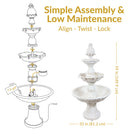 Sunnydaze Welcome 3-Tier Outdoor Water Fountain for Garden - 57"