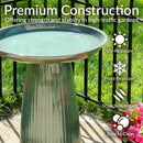 Sunnydaze Gleeful Garden Metal Outdoor Bird Bath - UV-Resistant Finish
