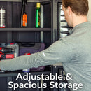 Sunnydaze 4-Shelf Plastic Lockable Storage Cabinet - 72"