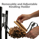 Sunnydaze Outdoor Log Storage Rack with Kindling Holder