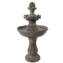 Sunnydaze 2-Tier Pineapple Water Fountain Solar with Battery Backup Fountain, 33 Inch Tall