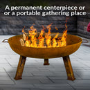 Sunnydaze Rustic Cast Iron Fire Pit Bowl with Stand