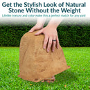 Sunnydaze Flat-Top Artificial Landscape Rock Cover with Stakes