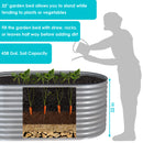 Sunnydaze Stackable Galvalume Steel Raised Garden Bed - Oval