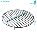 Sunnydaze Round Fire Pit Grate - Elevated Steel Wood Grate
