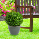 Sunnydaze Round Glazed Ceramic Planter with Drainage